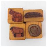 Stamp Block Set - Elephant, Feather, Sheep, Owl (Lot of 4)
