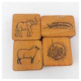 Stamp Block Set - Elephant, Feather, Sheep, Owl (Lot of 4)