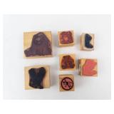 Rubber Stamps on Wood Blocks - Assorted Animal Designs (8-Pack)