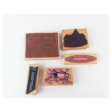 Wooden Rubber Stamp Set - House & Landscape Designs