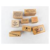 Wooden Rubber Stamps - Hand-Stamped Craft Designs (Set of 8)