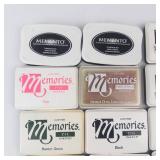 Memories Ink Pads - Dye Inkpad & Embossing Inkpad, Acid-Free, Assorted Colors Group of 12