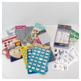 Scrapbooking Supplies: Stickers, Doilies, Alphabet Letters & Gems