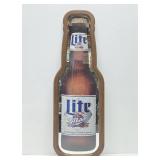 Large Vintage MILLER LIGHT Beer Advertising Bottle Mirror Sign
