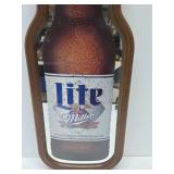 Large Vintage MILLER LIGHT Beer Advertising Bottle Mirror Sign