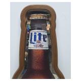 Large Vintage MILLER LIGHT Beer Advertising Bottle Mirror Sign