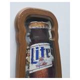 Large Vintage MILLER LIGHT Beer Advertising Bottle Mirror Sign