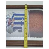 Large Vintage MILLER LIGHT Beer Advertising Bottle Mirror Sign