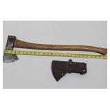 Very Cool Old Vintage COLLINS Axe w/Original Collins Hickory Handle & Head Cover