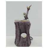 Large Working Birdbath Log Fountain - 29"