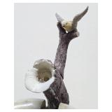 Large Working Birdbath Log Fountain - 29"