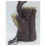 Large Working Birdbath Log Fountain - 29"