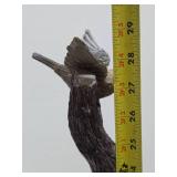 Large Working Birdbath Log Fountain - 29"