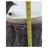 Large Working Birdbath Log Fountain - 29"