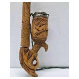 Vintage Hand Carved German Black Forest Wood Smoking Pipe w/Stag or Elk