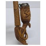 Vintage Hand Carved German Black Forest Wood Smoking Pipe w/Stag or Elk