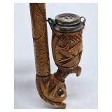 Vintage Hand Carved German Black Forest Wood Smoking Pipe w/Stag or Elk