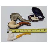 3 Antique Meerschaum Smoking Pipes