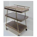 Mid Century 3-Tier Rolling Service Cart