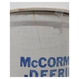 Old Vintage MCCORMICK DEERING Stoneware Lye Crock or Container w/Original Lid