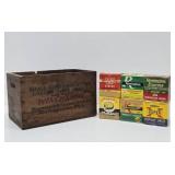 Vintage WINCHESTER Advertising Crate w/Old Ammo Boxes