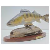 Outstanding Hand Carved Wood Walleye Fish Decoy by Renowned Wood Carver Dave Constantine