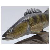 Outstanding Hand Carved Wood Walleye Fish Decoy by Renowned Wood Carver Dave Constantine