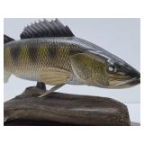 Outstanding Hand Carved Wood Walleye Fish Decoy by Renowned Wood Carver Dave Constantine