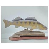 Outstanding Hand Carved Wood Walleye Fish Decoy by Renowned Wood Carver Dave Constantine