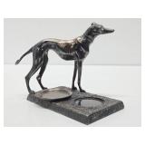 Signed Antique Chrome Whippet Dog Tray