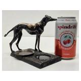 Signed Antique Chrome Whippet Dog Tray
