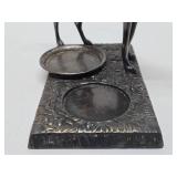 Signed Antique Chrome Whippet Dog Tray