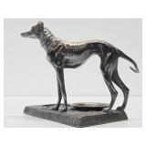 Signed Antique Chrome Whippet Dog Tray