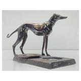 Signed Antique Chrome Whippet Dog Tray