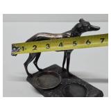 Signed Antique Chrome Whippet Dog Tray