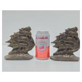 Pair of Old Vintage Cast Iron OLD IRONSIDES Bookends