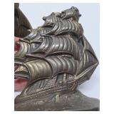 Pair of Old Vintage Cast Iron OLD IRONSIDES Bookends