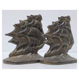 Pair of Old Vintage Cast Iron OLD IRONSIDES Bookends