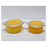 2 Vintage PYREX Sunflower Baking Dishes w/Lids