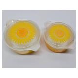 2 Vintage PYREX Sunflower Baking Dishes w/Lids