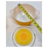 2 Vintage PYREX Sunflower Baking Dishes w/Lids