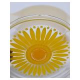 2 Vintage PYREX Sunflower Baking Dishes w/Lids