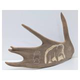 Genuine Moose Antler w/Bear Carving