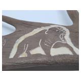 Genuine Moose Antler w/Bear Carving