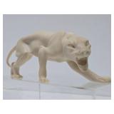 Very Cool Vintage Alabaster or Cast Resin White Panther Sculpture