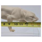 Very Cool Vintage Alabaster or Cast Resin White Panther Sculpture