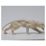 Very Cool Vintage Alabaster or Cast Resin White Panther Sculpture