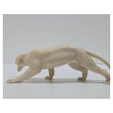 Very Cool Vintage Alabaster or Cast Resin White Panther Sculpture