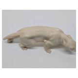 Very Cool Vintage Alabaster or Cast Resin White Panther Sculpture