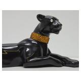 Large 18" Vintage Mid Century Ceramic Jaguar Sculpture